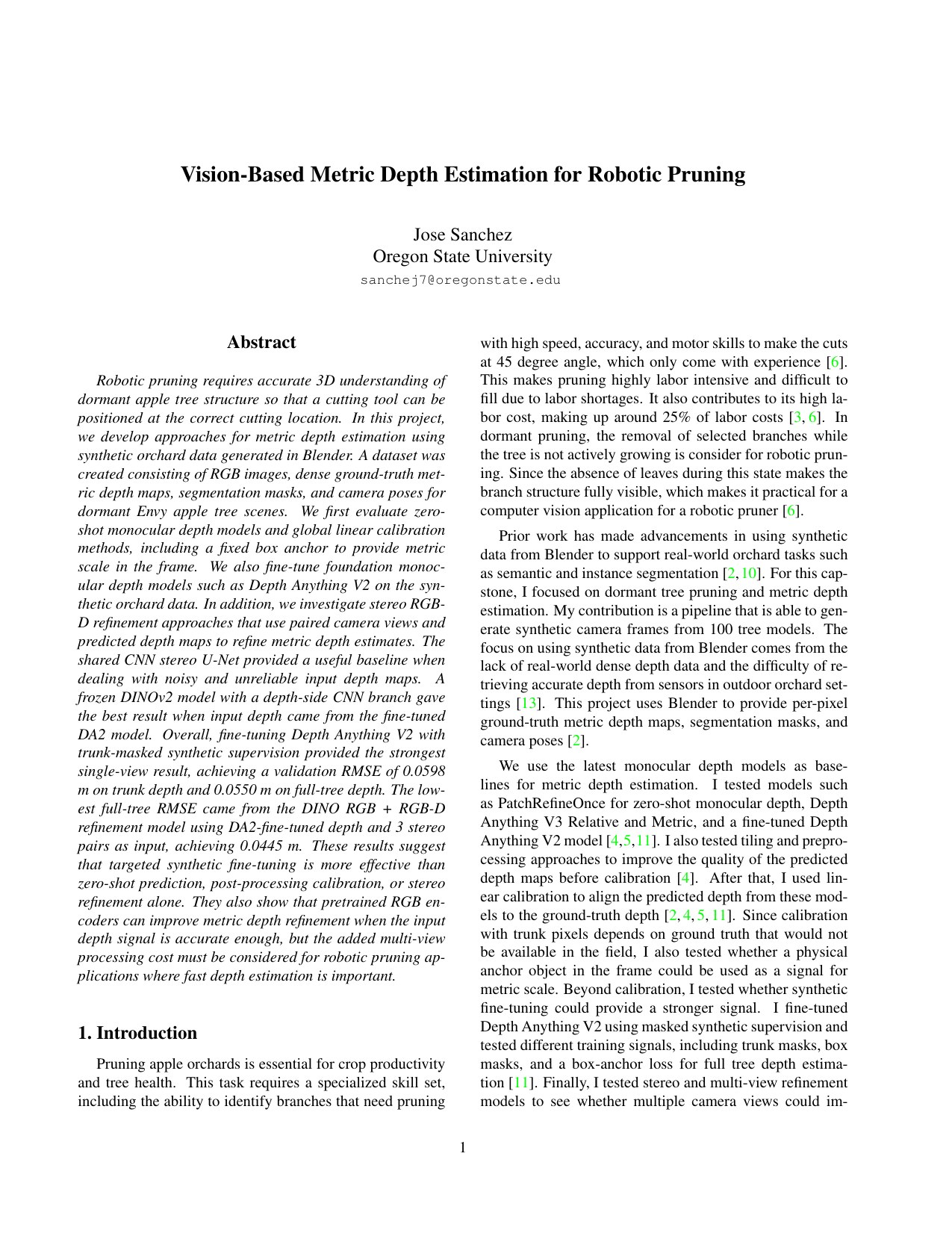 Page 1 of SPUR: Metric Depth Inference Service